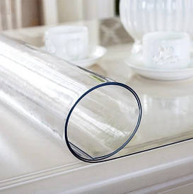 Скатертина м'яке (гнучке, рідке) скло захист для меблів Soft Glass (1.5х1.8м) товщина 1.5 мм Прозора