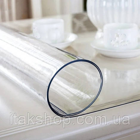 Скатертина м'яке (гнучке, рідке) скло захист для меблів Soft Glass (1.5х1.8м) товщина 1.5 мм Прозора, фото 2