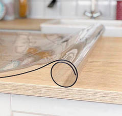 Скатертина м'яке (гнучке, рідке) скло захист для меблів Soft Glass (1.6х1.8м) товщина 1.5 мм Прозора, фото 3