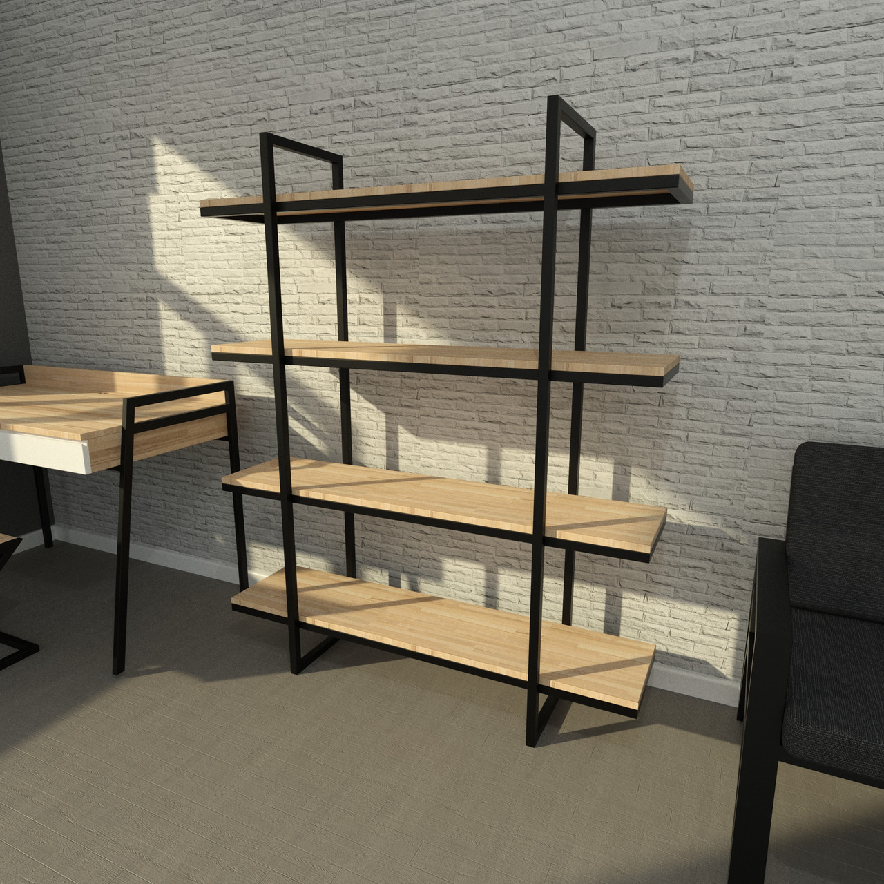 Офісний стелаж Loft з натурального дерева