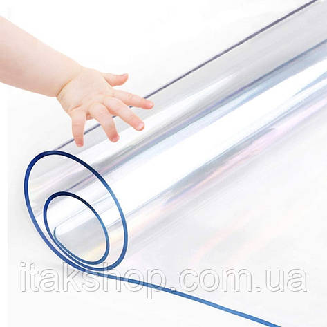 Скатертина м'яке (гнучке, рідке) скло захист для меблів Soft Glass (2.0х1.8м) товщина 1.5 мм Прозора, фото 2