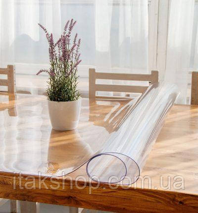 Скатертина м'яке (гнучке, рідке) скло захист для меблів Soft Glass (2.1х1.8м) товщина 1.5 мм Прозора