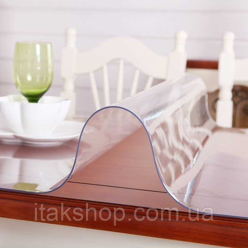 Скатертина м'яке (гнучке, рідке) скло захист для меблів Soft Glass (2.2х1.8м) товщина 1.5 мм Прозора