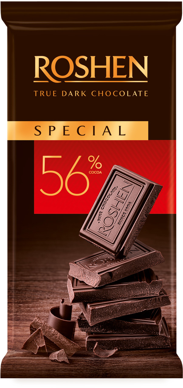 Чорний шоколад Roshen Special 56% какао 85 грамів, фото 1