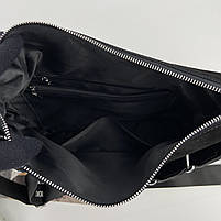 Жіноча замшева сумка на та через плече з текстильним ремінцем Polina & Eiterou чорна, фото 10