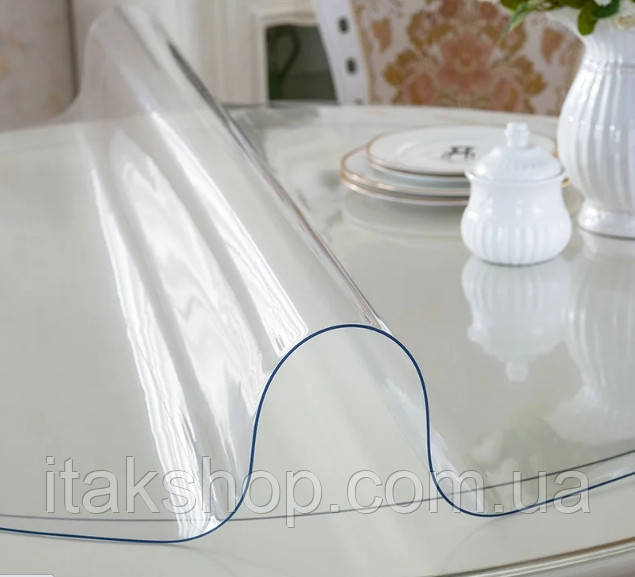 Скатертина м'яке (гнучке, рідке) скло захист для меблів Soft Glass (2.8х1.8м) товщина 1.5 мм Прозора