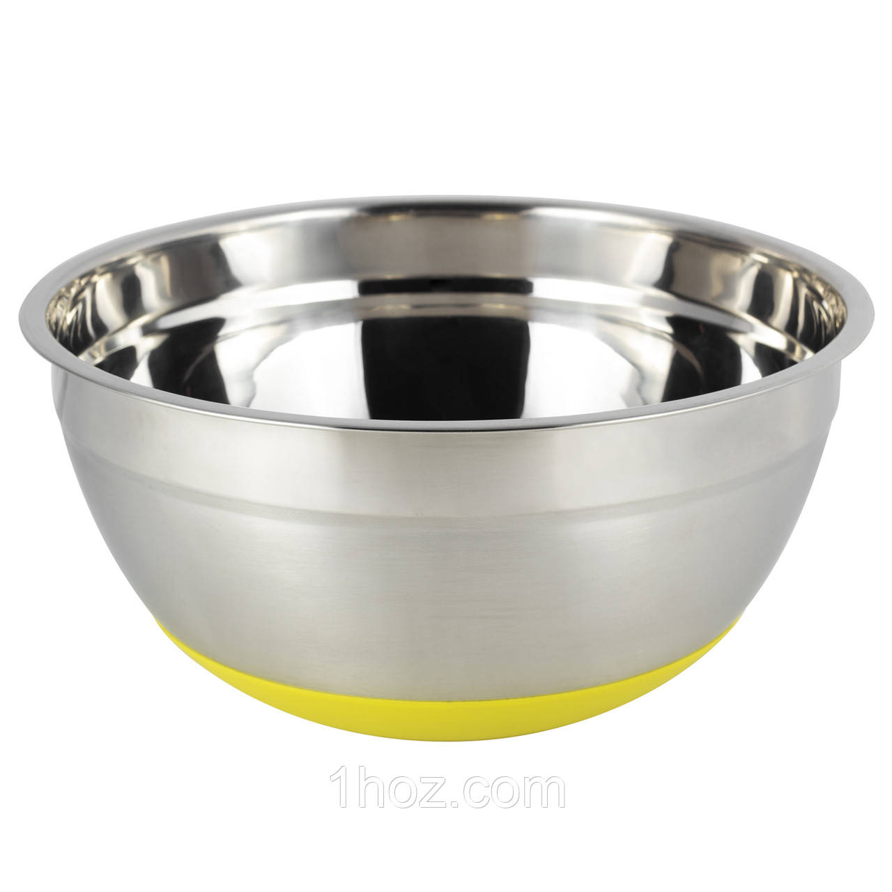 Миска Kamille KM-4348 22х10см Жовтий Велика миска з нержавіючої сталі Миска з силіконовим дном, фото 1