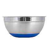 Миска Kamille KM-4350 26х12см Миска з нержавіючої сталі з силіконовим дном Миска металева, фото 2
