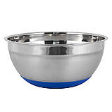Миска Kamille KM-4350 26х12см Миска з нержавіючої сталі з силіконовим дном Миска металева, фото 4