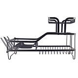 Сушарка для посуду Kamille 57,5х35х27,5 см з алюмінію з піддоном KM-0750, фото 3