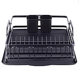 Сушарка для посуду Kamille 59х38х13 см з алюмінію з піддоном KM-0751, фото 5