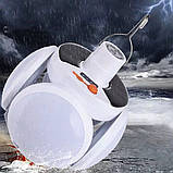 Ліхтар підвісний Лампа для кемпінгу акумуляторна LED з сонячною панеллю Camping Light з гачком яскравий, фото 5