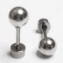 Сережки "Кульки" мікроштанги 6 мм, для пірсингу вух. Медична сталь., фото 2