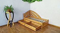 Деревянная односпальная кровать с ящиками для детей и подростков из массива дерева "Радуга - 3"