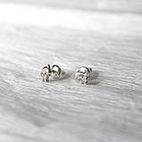 Срібні сережки Пусети Дельфіни, фото 2