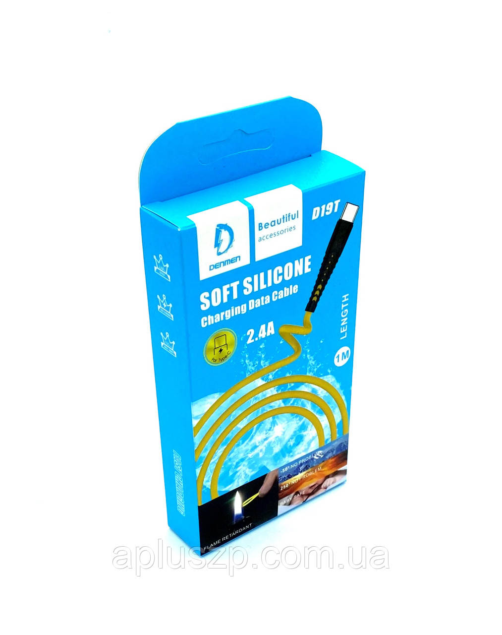 Дата кабель DENMEN D19T Soft Silicone Charging Data Cable Type C 1m 2.4 ...