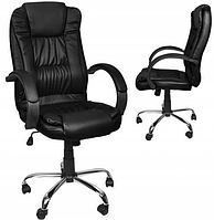 Офисное, компьютерное кресло Malatec 8983 (эко кожа, хром металл, Польша)