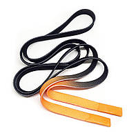 Шнурок плоский градиент 10 мм (1,35 м) R1007 черный + оранжевый