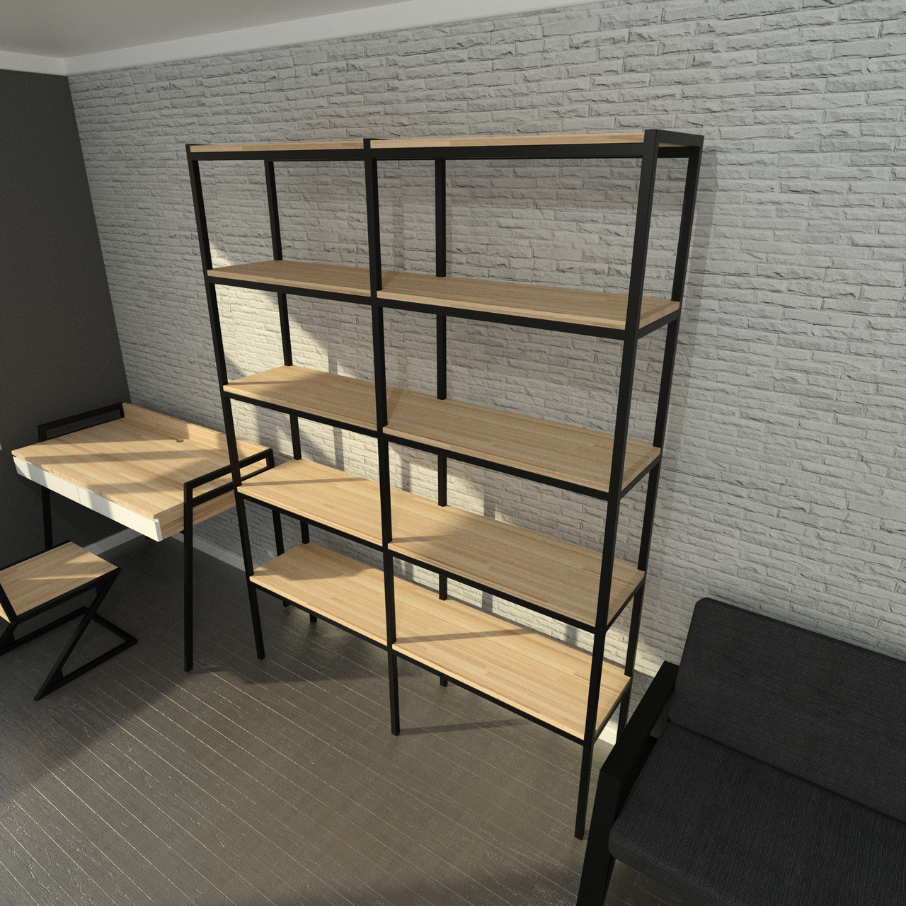 Стелаж Loft з натурального дерева