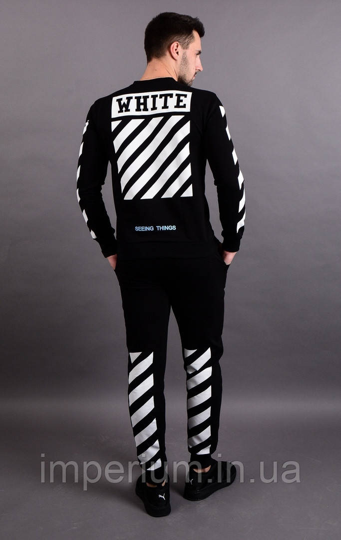 Трикотажний чорний кежуал костюм off white seeing things