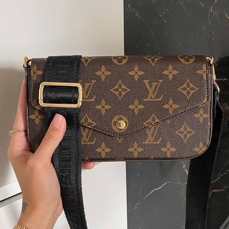 Жіноча сумка Louis Vuitton Felicie Brown | Клатч крос боді Луї Вітон Фелиси Коричневий, фото 1