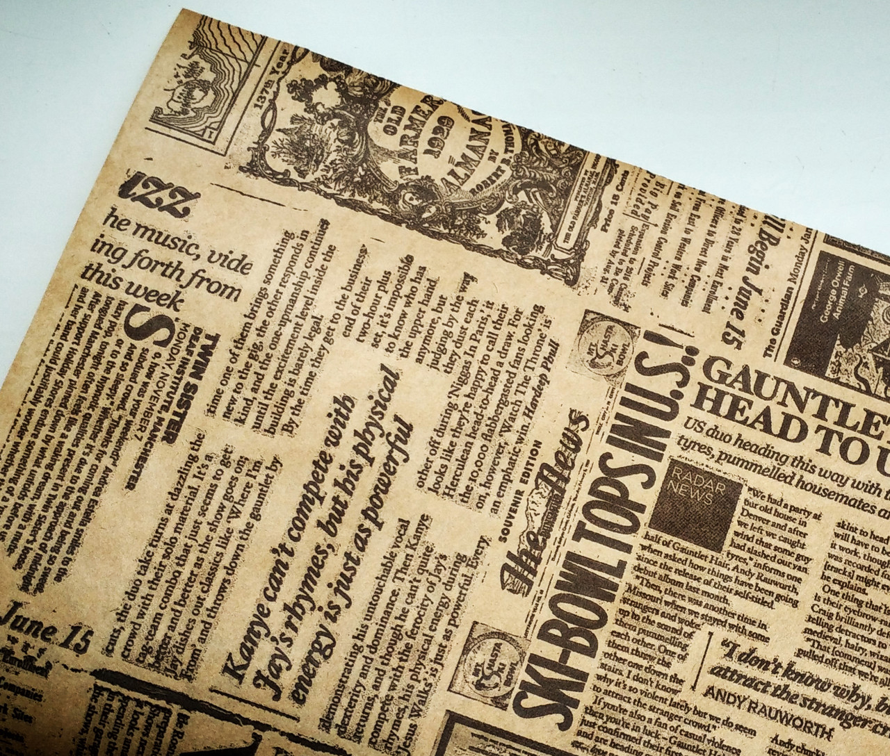 Папір флористичний Газета Times на крафті