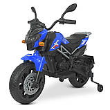Дитячий електромотоцикл двоколісний на акумуляторі BMW M 4621EL для дітей 3-8 років синій, фото 7