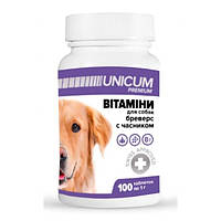 Витамины для собак Unicum Premium Бреверс с чесноком 100 таблеток 100 г