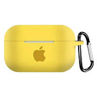 Чехол для AirPods Pro Logo Silicone case с карабином (07) Yellow желтый