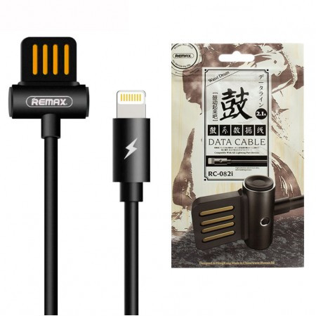 USB Кабель Remax Waist Drum RC-082i Lightning чорний, фото 1