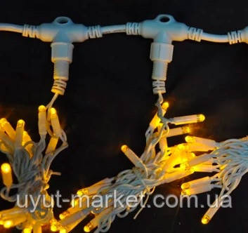 Вулична гірлянда "Шторора" 3х3м, 480LED IP44, білий теплий Flash мерехтіння, білий каучук
