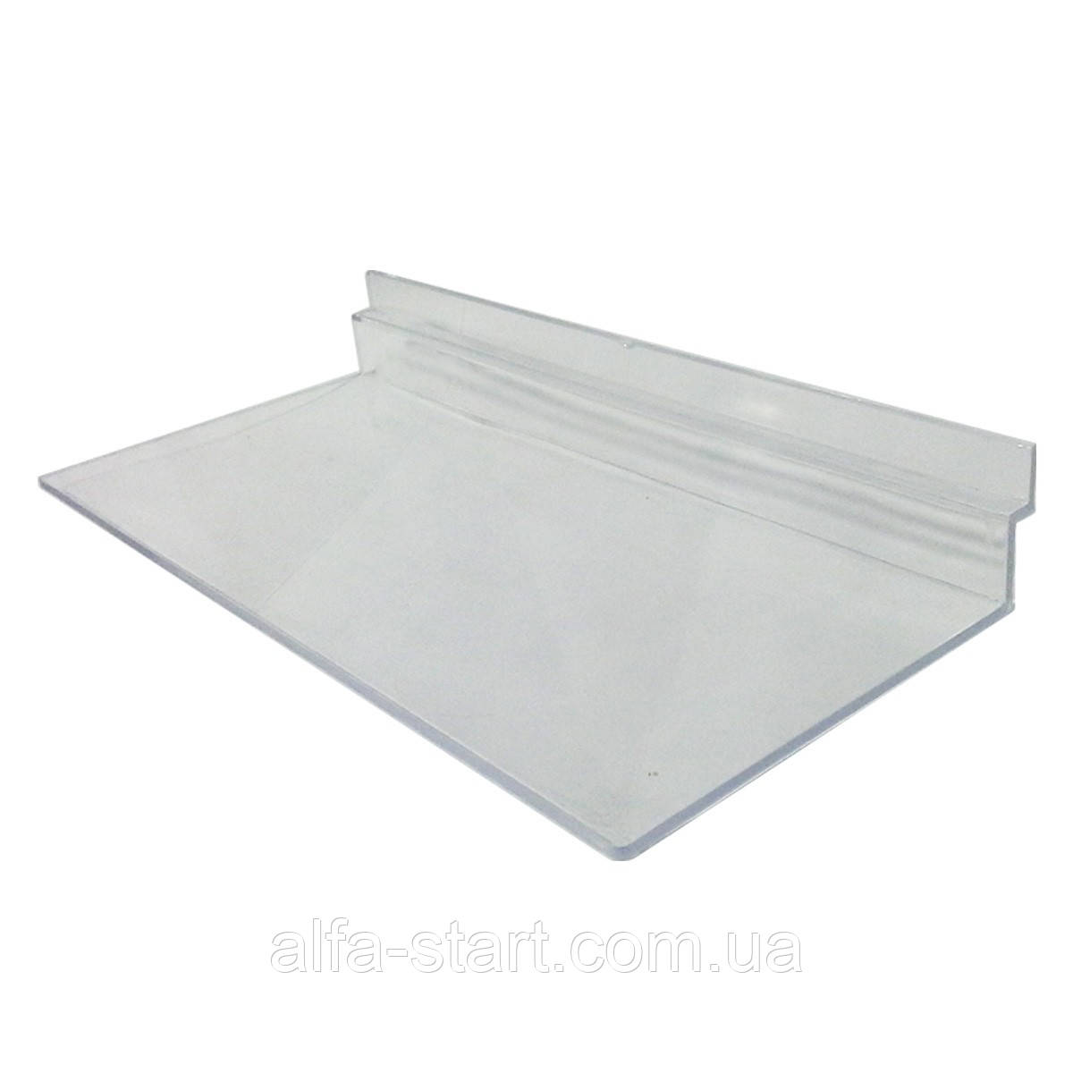 Полиця рівна акрилова 25 см прозора на економний панель (без бортика)