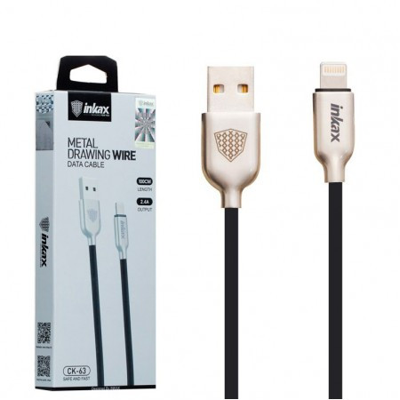 USB кабель inkax CK-63 Lightning чорний, фото 1