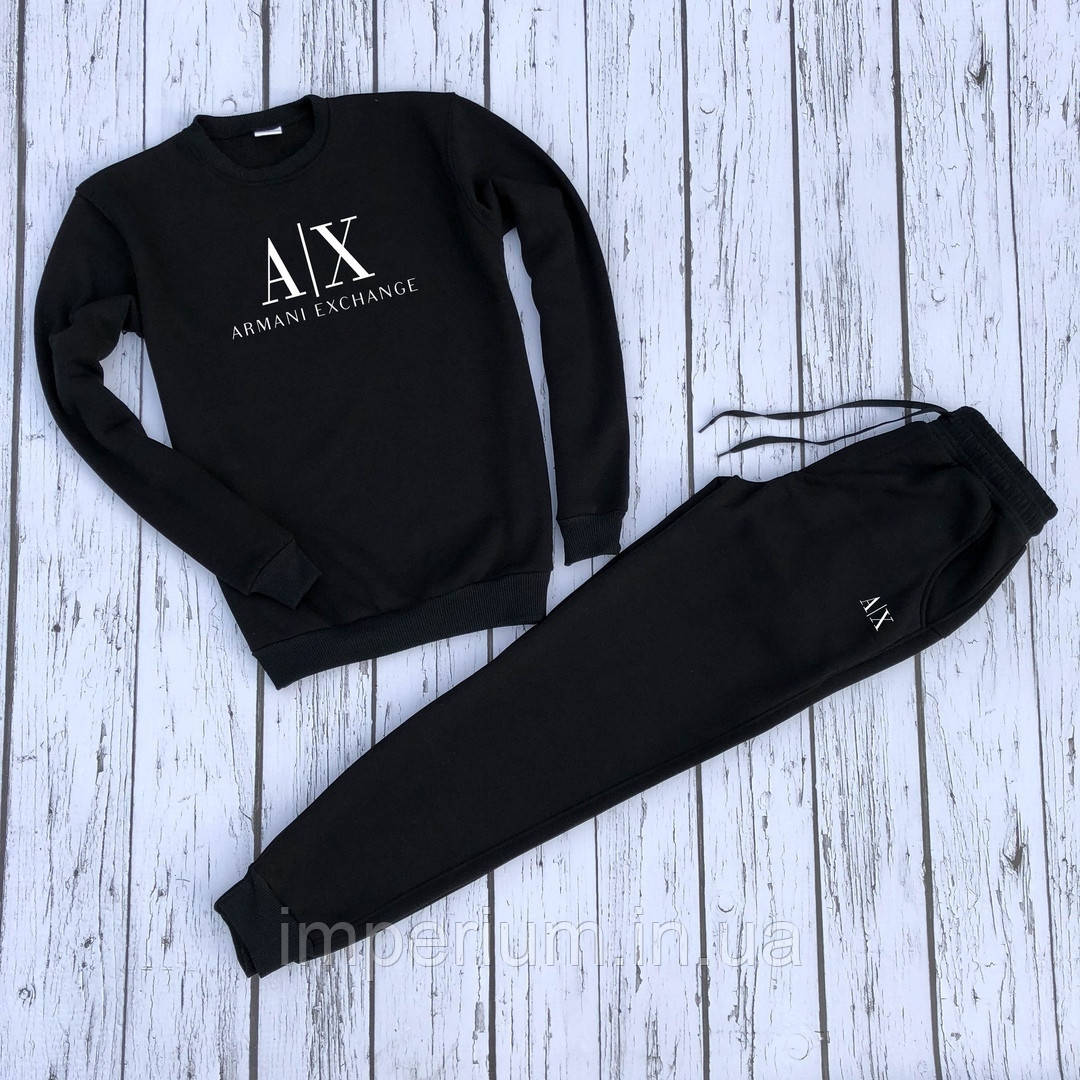 Чоловічий чорний костюм armani exchange AX