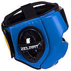 Шолом боксерський з повним захистом Zelart 2886 розмір XL Yellow-Blue-Black, фото 3