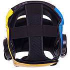 Шолом боксерський з повним захистом Zelart 2886 розмір XL Yellow-Blue-Black, фото 6