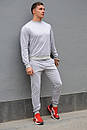 Спортивний сірий трикотажний костюм без написів і малюнків, фото 4