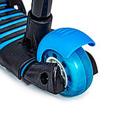 Самокат триколісний Scooter 5в1 синій з батьківською ручкою і захисним бортиком (956612321), фото 4