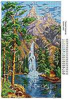 Схема для вишивки бісером Гірський водоспад