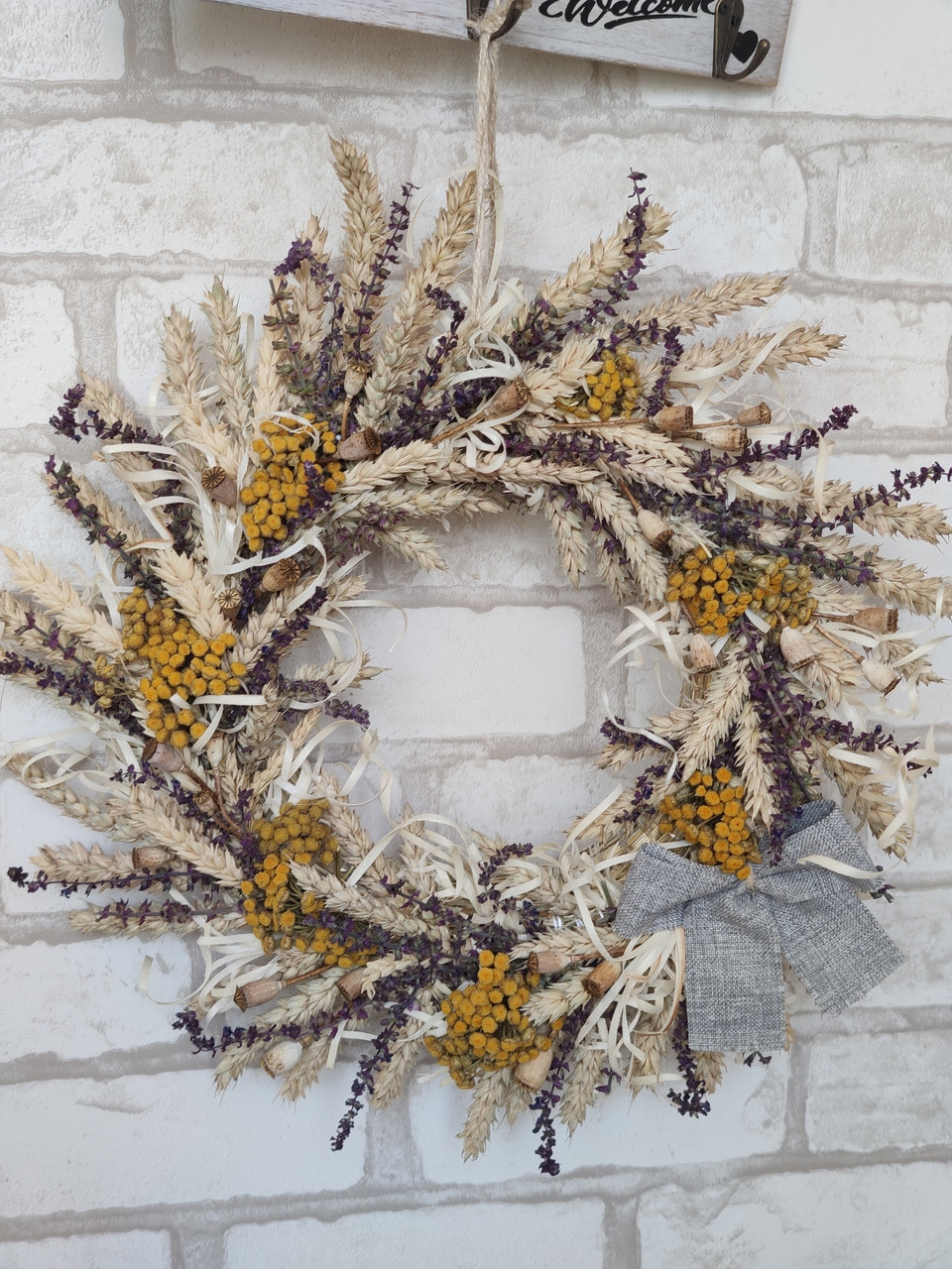 Вінок із шавлією з натуральних матеріалів. Д 35 см, фото 1
