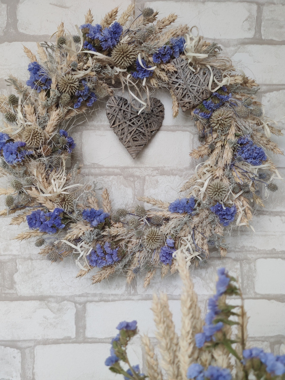 Вінок Серця з натуральних матеріалів. Д 40-45 см, фото 1