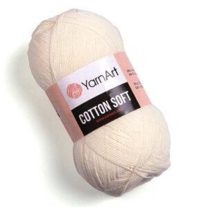 Турецька річна пряжа для в'язання YarnArt Soft Cotton (котон софт) тонкий полухлопок - 03 крем