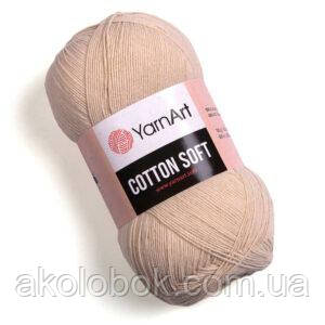 Турецька річна пряжа для в'язання YarnArt Soft Cotton (котон софт) тонкий полухлопок - 05 беж