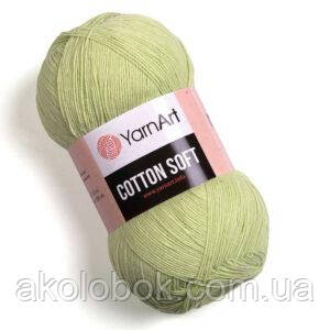 Турецька річна пряжа для в'язання YarnArt Soft Cotton (котон софт) тонкий полухлопок - 11 фісташка