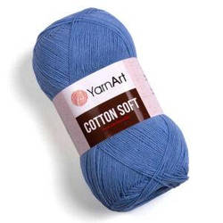 Турецька річна пряжа для в'язання YarnArt Soft Cotton (котон софт) тонкий полухлопок - 15 блакитний