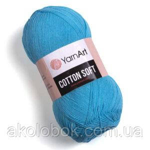 Турецька річна пряжа для в'язання YarnArt Soft Cotton (котон софт) тонкий полухлопок - 33 бірюза