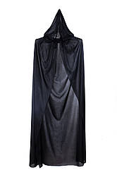 Плащ чорний з капюшоном