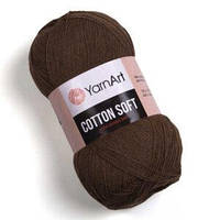 Турецкая летняя пряжа для вязания YarnArt Cotton Soft (котон софт) тонкий полухлопок - 40 коричневый