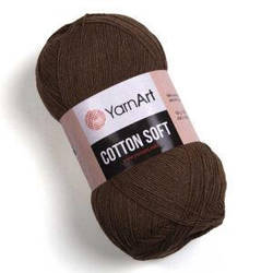 Турецька річна пряжа для в'язання YarnArt Soft Cotton (котон софт) тонкий полухлопок - 40 коричневий