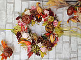 Вінок Свято осені з гарбузів і квітів, діаметр 40-45 см, 980 грн, фото 5